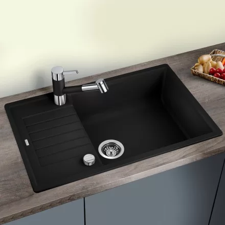 Blanco Zia XL 6 S Compact Silgranit  78x50 cm mosogató csepegtető felülettet és távműködtetővel, fekete 526018