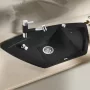 Blanco Zia 9 E aszimmetrikus Silgranit 93x51 cm mosogató csepegtetővel és távműködtetővel, fekete 526030
