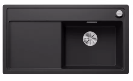 Blanco Zenar 5 S-F egymedencés gránit mosogató csepegtetővel 90x50 cm. jobbos / fekete 526049