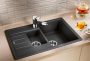 Blanco Legra 6 S Compact kétmedencés gránit mosogató csepegtető felülettel 78x50 cm, fekete 526085