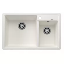   Blanco Legra 8 két medencés gránit mosogató 78x50 cm csaplyukkal, balos / fehér 526226