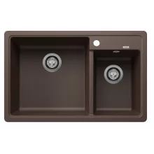   Blanco Legra 8 két medencés gránit mosogató 78x50 cm csaplyukkal, balos / kávé 526229