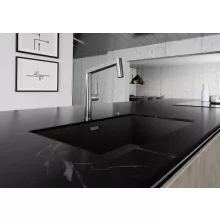 Blanco Zerox 700-U egymedencés rozsdamentes acél mosogató 74x44 cm, sötét acél kivitelben.