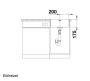 Blanco Supra 400-IF/A R12 egymedencés fényezett rozsdamentes acél mosogató 44x50 cm 526353