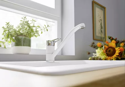 Blanco Wega II álló mosogató csaptelep, fehér/króm HD 526408