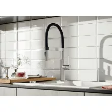   Blanco Sonea-S Flexo egykaros hidegindítású mosogató csaptelep, rozsdamentes acél/fekete 526616
