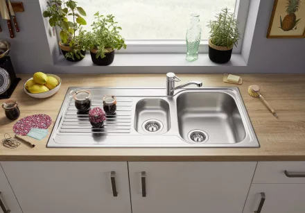 Blanco Tipo II 6S rozsdamentes acél mosogató 100x50 cm csepegtető felülettel, natúr 526620