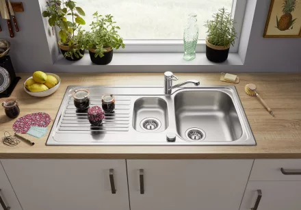 Blanco Tipo II 6S rozsdamentes acél 100x50 cm mosogatótálca excenterrel, natúr 526621