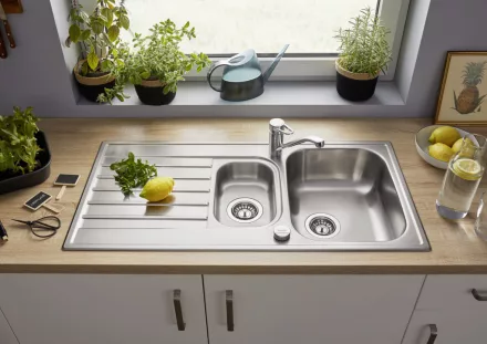 Blanco Livit II 6S rozsdamentes acél 100x50 cm mosogató excenterrel, fényezett 526624