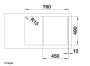 Blanco Axia III 45 S gránit mosogató csepegtető felülettel és üveg vágólappal 78x51 cm, törtfehér 527035