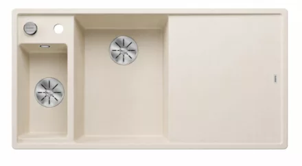 Blanco Axia III 6 S két medencés gránit mosogató 100x51 cm üveg vágódeszkával, balos / törtfehér 527043
