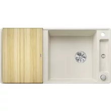   Blanco Axia III XL 6 S-F Silgránit mosogató excenterrel, fa vágódeszkával, törtfehér 527054