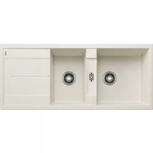   Blanco Metra 8 S két medencés gránit mosogató csepegtető felülettel 116x50 cm, törtfehér 527120