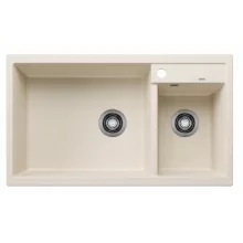   Blanco Metra 9 két medencés gránit mosogató lefolyógarnitúrával 86x50 cm, balos / törtfehér 527121