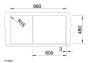 Blanco Metra XL 6 S gránit mosogató csepegtetővel 100x50 cm, törtfehér 527124