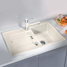   Blanco Zia 45 S Silgranit mosogató 78x50 cm lefolyógarnitúrával és excenterrel, törtfehér 527199