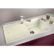   Blanco Zia 5 S egy medencés gránit mosogató csepegtető felülettel 86x50 cm, törtfehér 527204