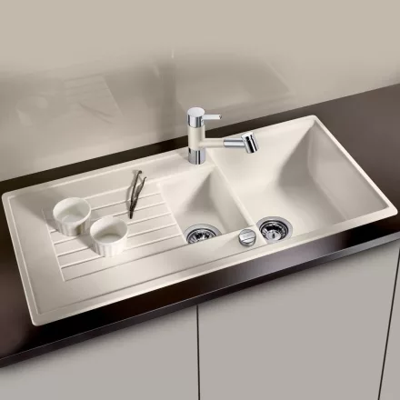 Blanco Zia 6 S Silgranit két medencés 100x50 cm mosogató távműködtetővel, törtfehér 527206