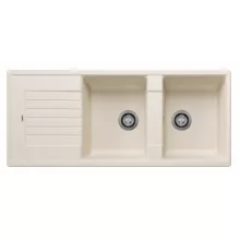   Blanco Zia 8 S kétmedencés gránit mosogató csepegtetővel 116x50 cm, törtfehér 527209