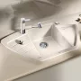 Blanco Zia 9 E aszimmetrikus Silgranit 93x51 cm mosogató csepegtetővel és távműködtetővel, törtfehér 527211