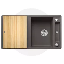   Blanco Axia III 5 S vulkánszürke Silgránit mosogató 91,5x51 cm excenterrel, fa vágódeszkával 527223