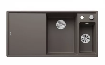 Blanco Axia III 6 S két medencés gránit mosogató 100x51 cm fa vágódeszkával, jobbos / vulkánszürke 527229