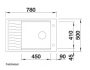 Blanco Elon XL 6 S egymedencés gránit mosogató csepegtető ráccsal 78x50 cm, vulkánszürke 527253