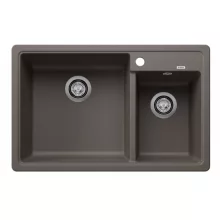   Blanco Legra 8 két medencés gránit mosogató 78x50 cm csaplyukkal, balos / vulkánszürke 527272