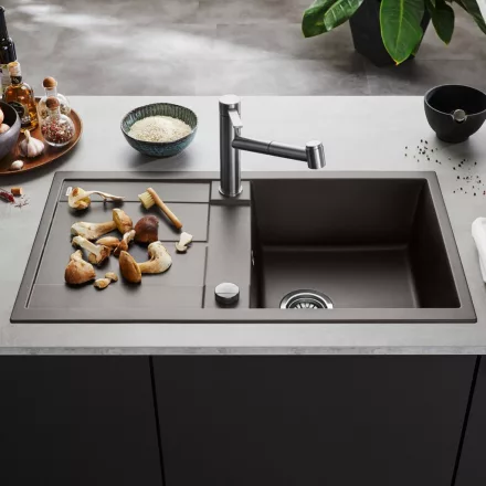 Blanco Metra 5 S Silgranit 86x50 cm mosogató csepegtetővel és távműködtetővel, vulkánszürke 527292