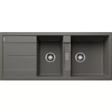   Blanco Metra 8 S két medencés gránit mosogató csepegtető felülettel 116x50 cm, vulkánszürke 527303