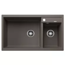   Blanco Metra 9 két medencés gránit mosogató lefolyógarnitúrával 86x50 cm, balos / vulkánszürke 527304