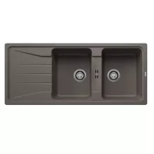   Blanco Sona 8 S kétmedencés gránit mosogató csepegtetővel 116x50 cm, vulkánszürke 527339