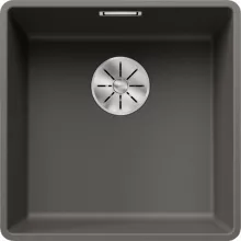   Blanco Subline 400-F gránit mosogató 42,7x42,7 cm lefolyóganitúrával, vulkánszürke 527348