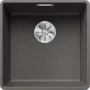 Blanco Subline 400-F gránit mosogató 42,7x42,7 cm lefolyóganitúrával, vulkánszürke 527348