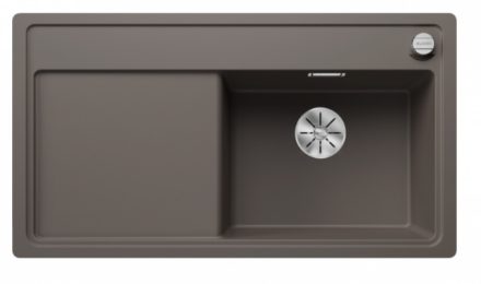 Blanco Zenar 5 S-F egymedencés gránit mosogató csepegtetővel 90x50 cm, jobbos / vulkánszürke 527366