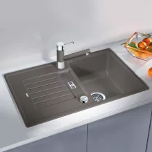   Blanco Zia 45 S Silgranit mosogató 78x50 cm lefolyógarnitúrával és excenterrel, vulkánszürke 527382