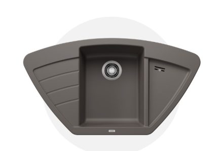 Blanco Zia 9 E gránit mosogató 93x51 cm csepegtetővel és gyümölcsmosóval, vulkánszürke 527395