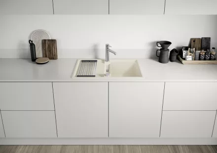 Blanco Adira 45S Silgranit mosogató 78x50 cm acél ráccsal és távműködtetővel, törtfehér 527590