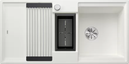 Blanco Adira 6S Silgranit mosogató 100x50 cm acél ráccsal és multifunkcionális tállal, fehér 527605