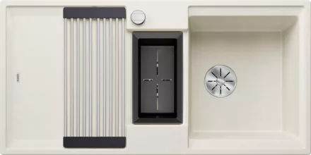 Blanco Adira 6S Silgranit mosogató 100x50 cm acél ráccsal és multifunkcionális tállal, törtfehér 527606
