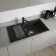 Blanco Adira XL 6S Silgranit 100x50 cm mosogató csepegtető felülettel és acél ráccsal, fekete 527617