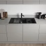 Blanco Adira XL 6S Silgranit 100x50 cm mosogató csepegtető felülettel és acél ráccsal, fekete 527617
