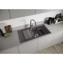   Blanco Adira XL 6S Silgranit 100x50 cm mosogató csepegtető felülettel és acél ráccsal, vulkánszürke 527620