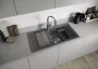 Blanco Adira XL 6S Silgranit 100x50 cm mosogató csepegtető felülettel és acél ráccsal, vulkánszürke 527620