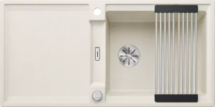 Blanco Adira XL 6S Silgranit 100x50 cm mosogató csepegtető felülettel és acél ráccsal, törtfehér 527622