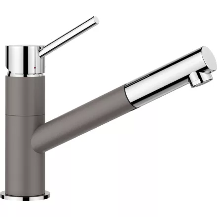 Blanco Kano S alacsony nyomású konyhai csaptelep kihúzható fejjel, silgránit vulkánszürke/króm ND 527654