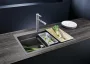 Blanco Etagon 6 Silgranit mosogató 60x51 cm acél sínnel, fekete 527746