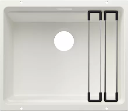 Blanco Etagon 6 Silgranit mosogató 60x51 cm acél sínnel, fehér 527751