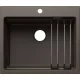 Blanco Etagon 6 Silgranit mosogató 60x51 cm acél sínnel, kávé 527752