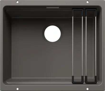 Blanco Etagon 500-U Silgranit 53x46 cm mosogató acél sínnel, vulkánszürke 527755